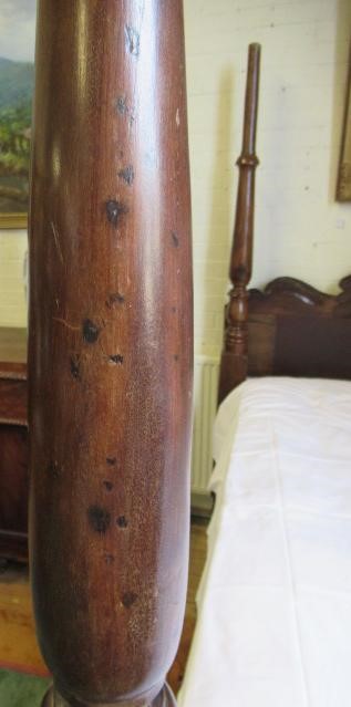 A JAMAICAN HARDWOOD "WATERFALL" FOUR POSTER BED Image
