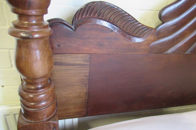 A JAMAICAN HARDWOOD "WATERFALL" FOUR POSTER BED Image