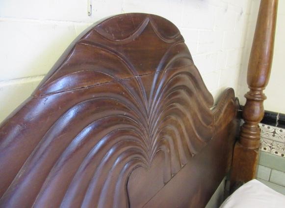 A JAMAICAN HARDWOOD "WATERFALL" FOUR POSTER BED Image