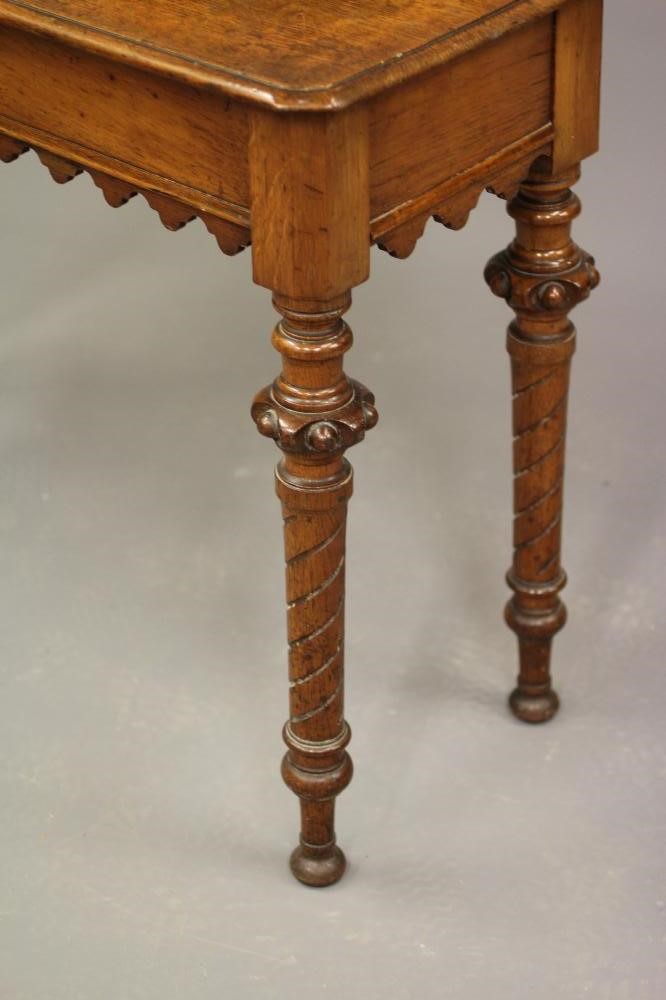 A VICTORIAN GOTHIC OAK HALL TABLE Image