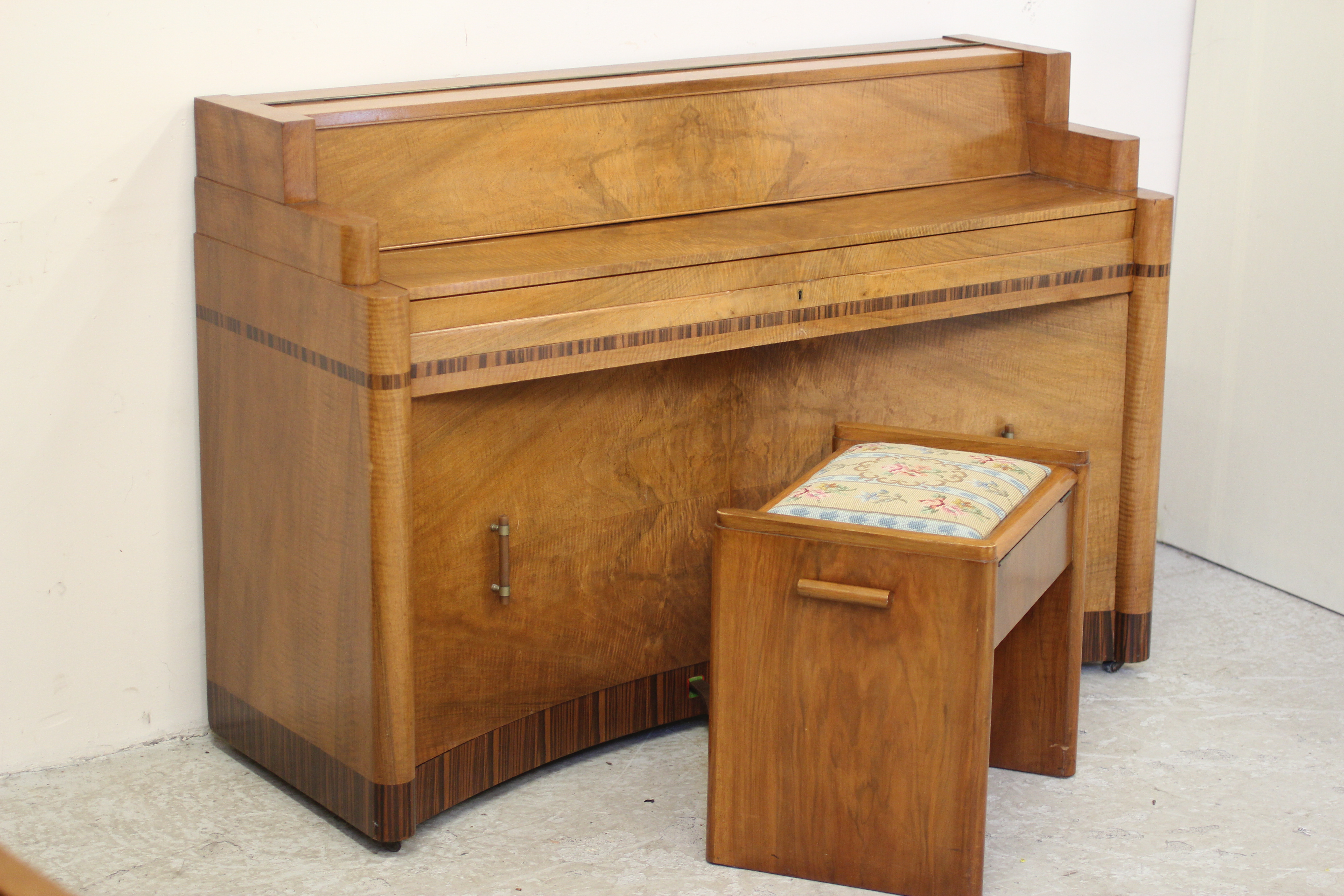 AN ART DECO UPRIGHT PIANO by Steck Image