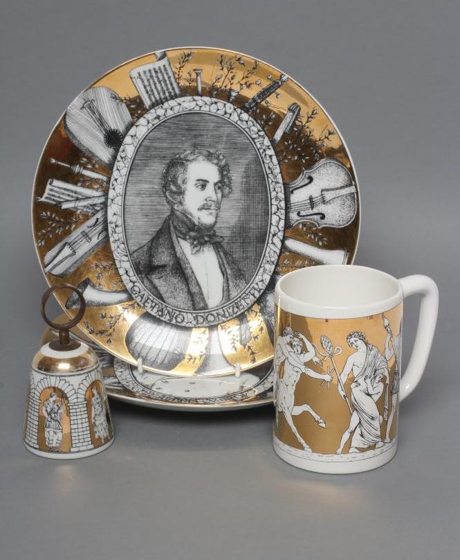 A PAIR OF FORNASETTI CHINA "GRANDI MAESTRI" PLATES Image