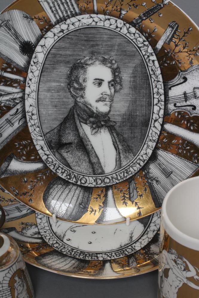 A PAIR OF FORNASETTI CHINA "GRANDI MAESTRI" PLATES Image