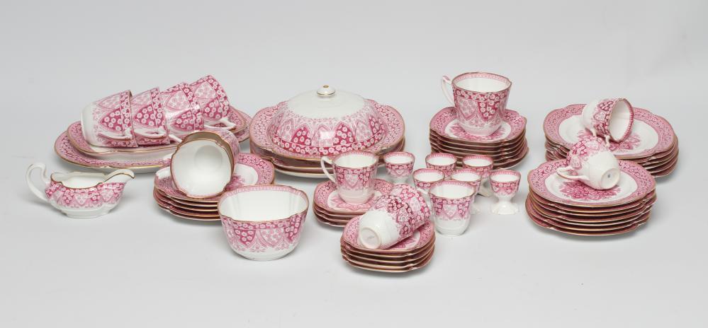 AN EXTENSIVE COMPOSITE COPELAND SPODE CHINA "PRIMROSE" PATTERN BREAKFAST SERVICE Image