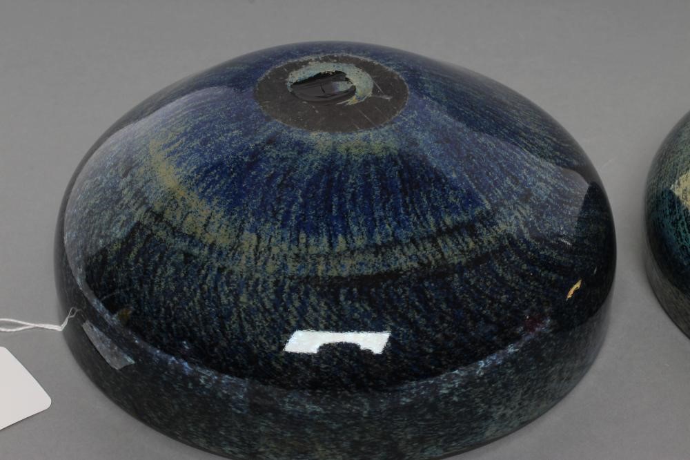 TWO IRIDESCENT GLASS BOWLS by Karen Lawrence Image