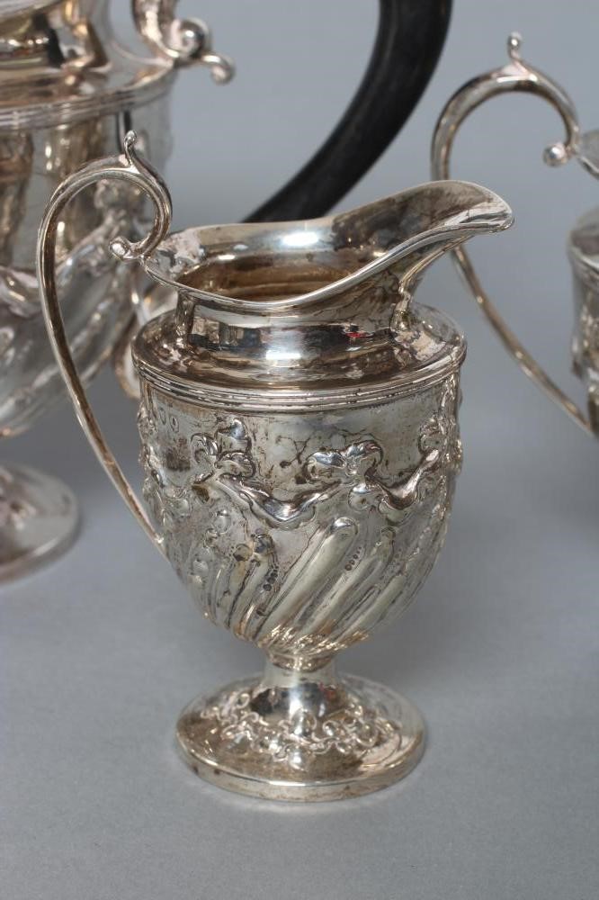A LATE VICTORIAN SILVER THREE PIECE TEA SERVICE Image