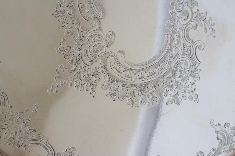 AN EDWARDIAN SILVER SALVER Image