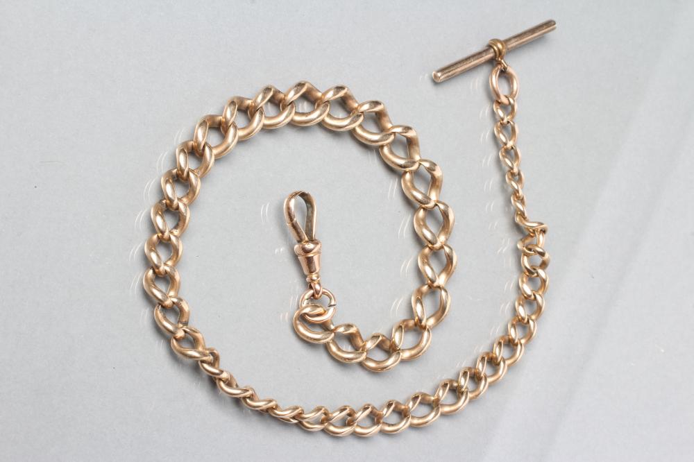 A GRADUATING CURB LINK ALBERT CHAIN Image