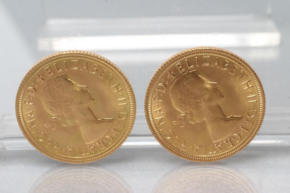 TWO ELIZABETH II SOVEREIGNS Image