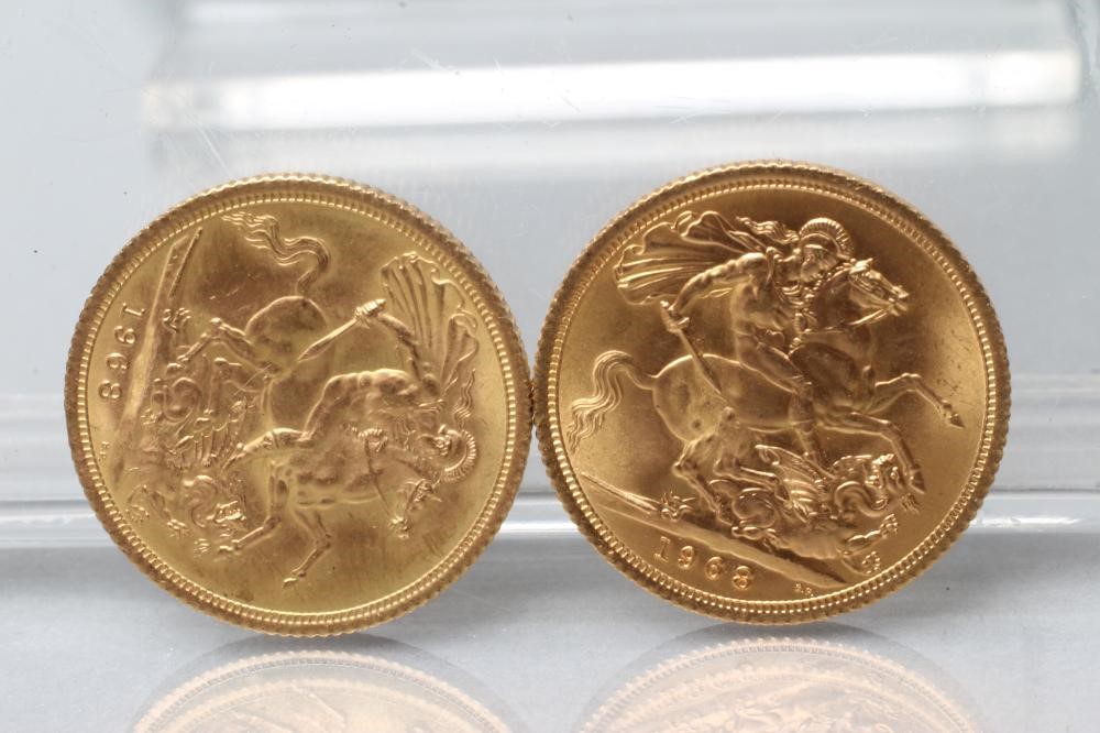 TWO ELIZABETH II SOVEREIGNS Image