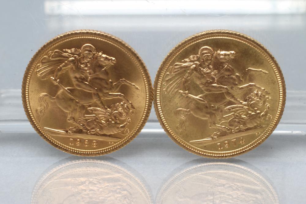 TWO ELIZABETH II SOVEREIGNS Image