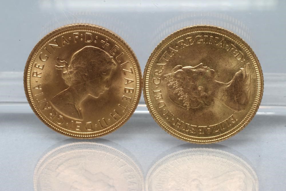 TWO ELIZABETH II SOVEREIGNS Image