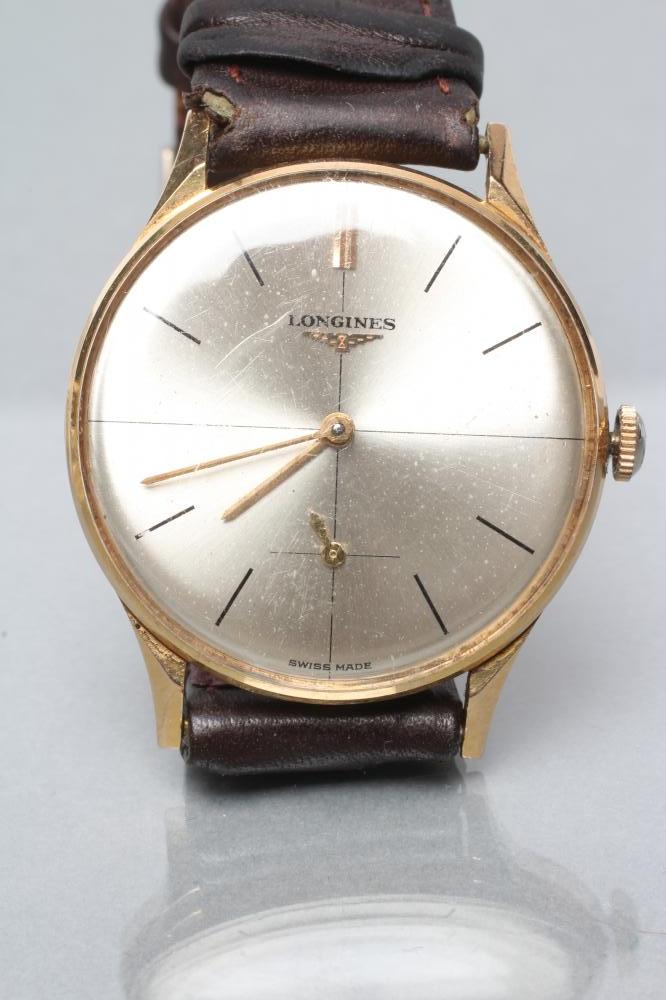 A GENTLEMAN'S 18CT GOLD LONGINES WRISTWATCH Image