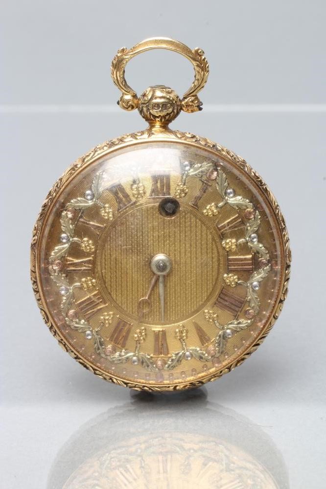 A LATE GEORGE III 18CT GOLD POCKET WATCH Image