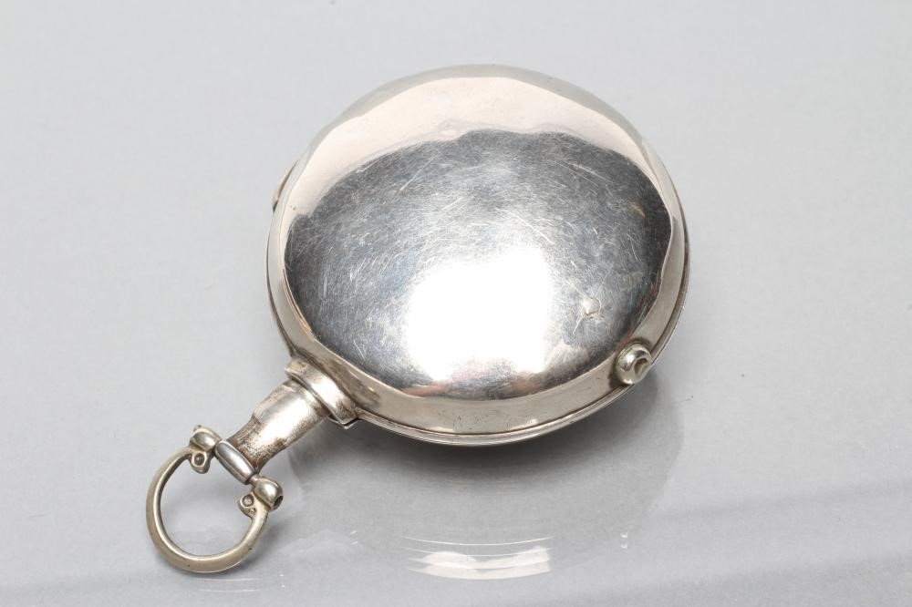 A LATE GEORGE III SILVER PAIR CASED POCKET WATCH Image