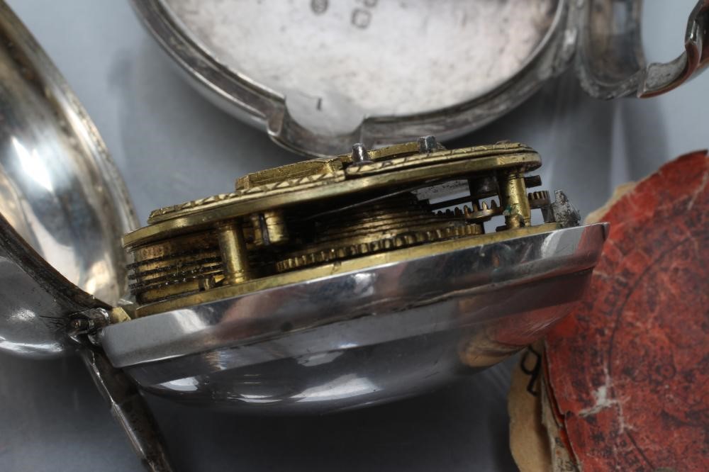 A LATE GEORGE III SILVER PAIR CASED POCKET WATCH Image