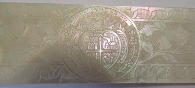 A COLLECTION OF CHINESE MOTHER OF PEARL GAMING COUNTERS including six oblong with a coat of arms and Image