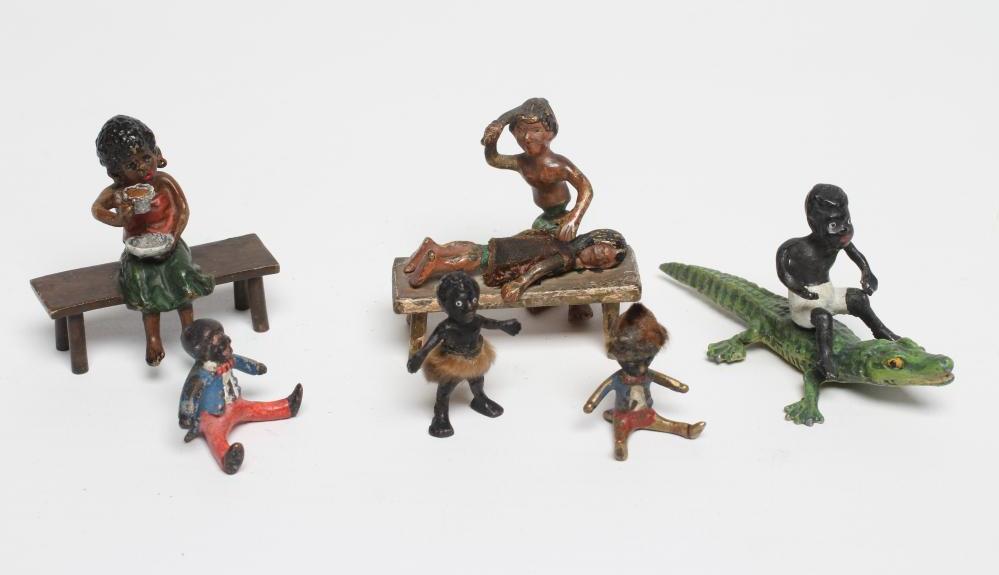 SIX VIENNA TYPE COLD PAINTED BRONZE MINIATURES Image