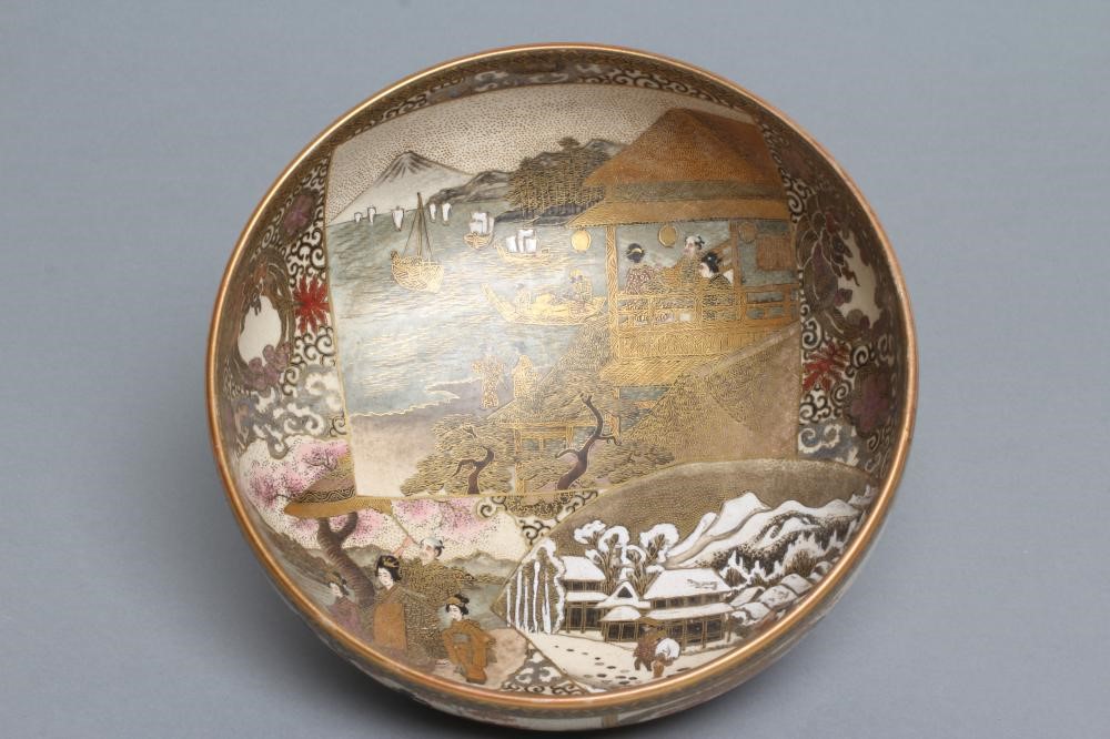 A SATSUMA EARTHENWARE BOWL Image