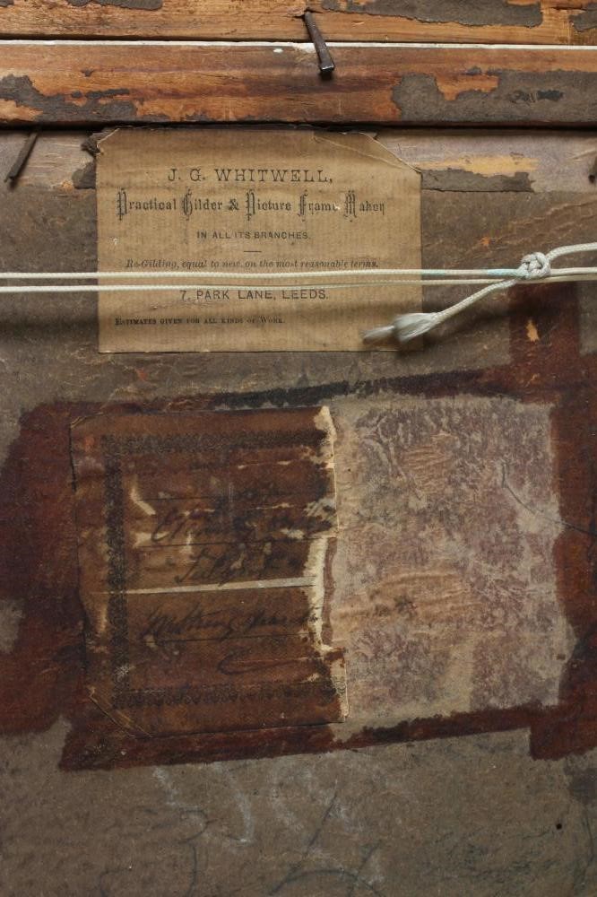 A PAIR OF VICTORIAN PENWORK PICTURES featuring dogs Image