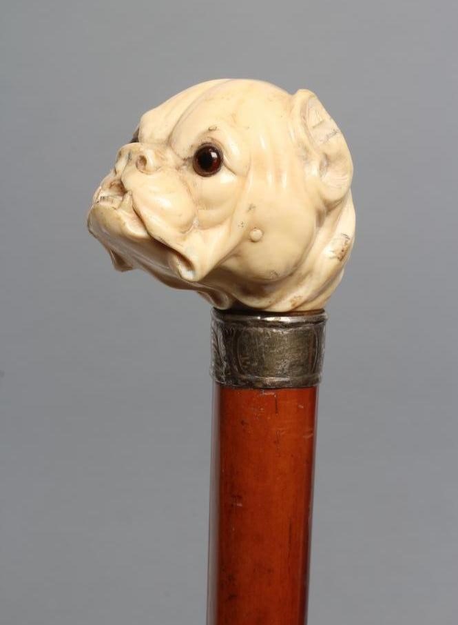 A VICTORIAN MALACCA WALKING STICK Image