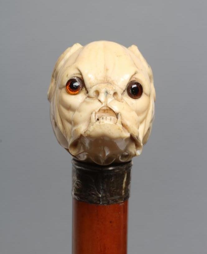 A VICTORIAN MALACCA WALKING STICK Image