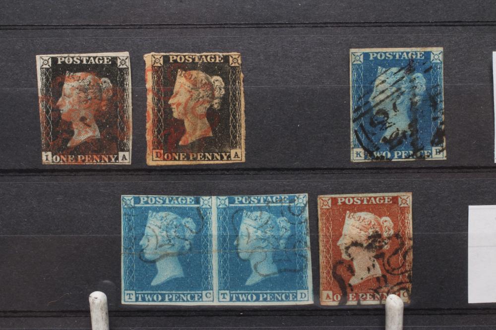 STOCKCARD CONTAINING TWO 1840 1d BLACK Image