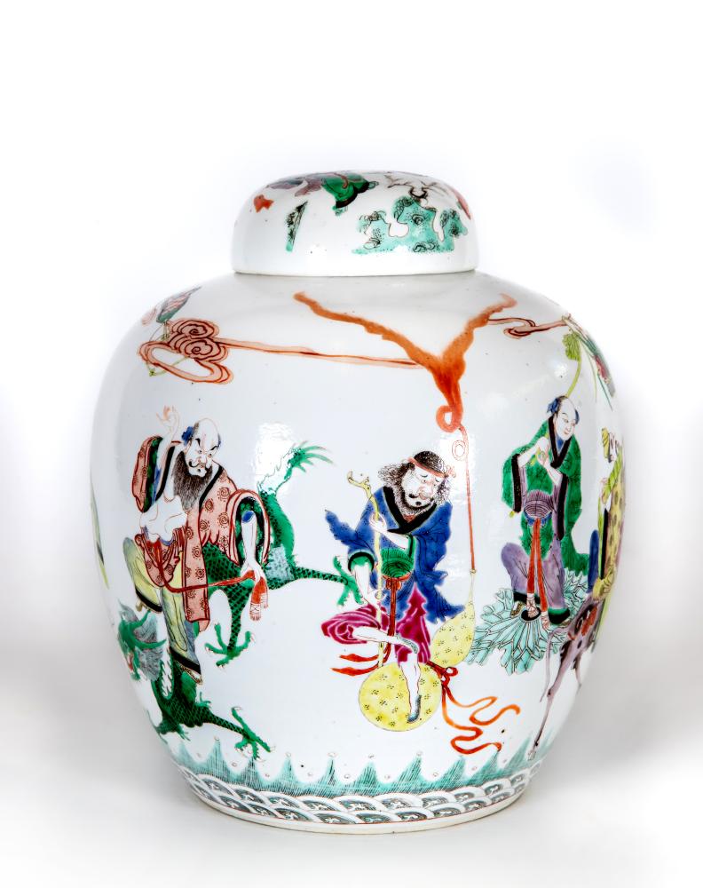 A CHINESE PORCELAIN JAR AND COVER of ovoid form Image