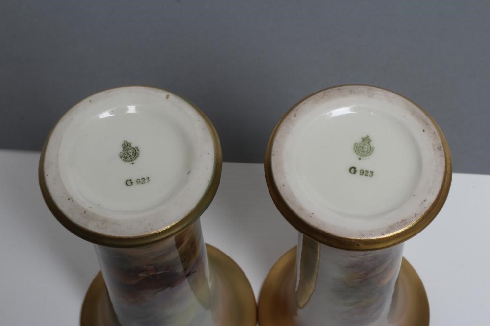 A PAIR OF ROYAL WORCESTER CHINA VASES Image