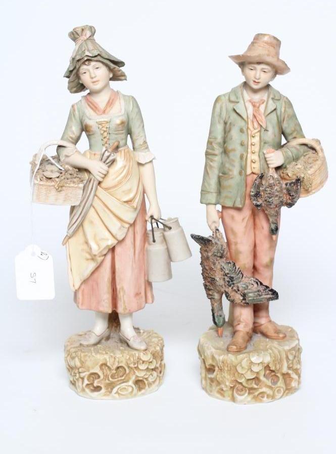 A PAIR OF ROYAL DUX FIGURES Image