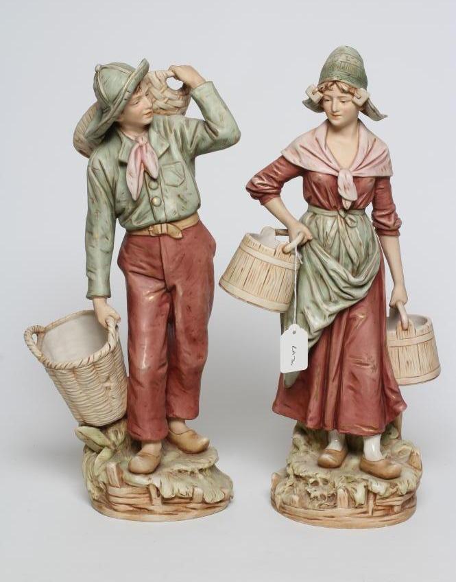 A PAIR OF ROYAL DUX FIGURES Image
