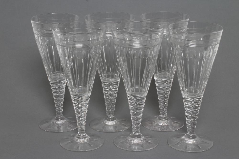 A SET OF SIX GLASS GOBLETS Image