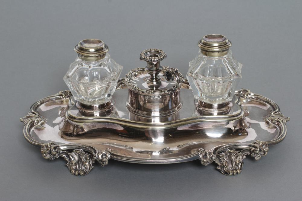 A LATE VICTORIAN EPNS DESK STAND Image