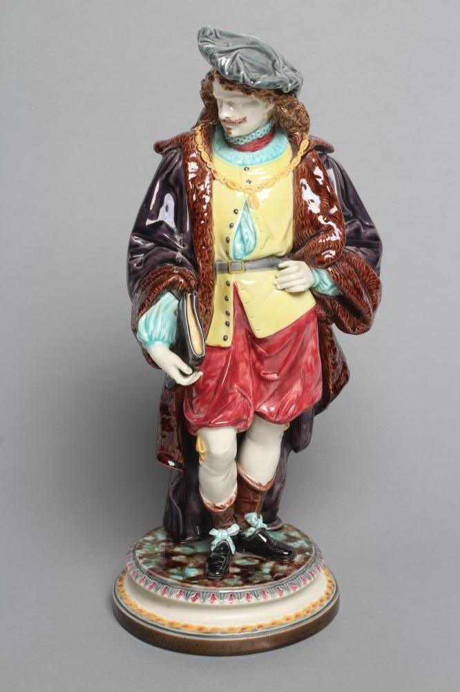 A CONTINENTAL MAJOLICA FIGURE Image
