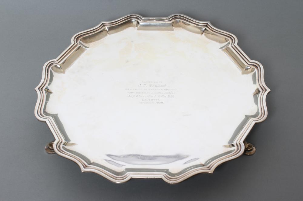 A STERLING SILVER SALVER Image