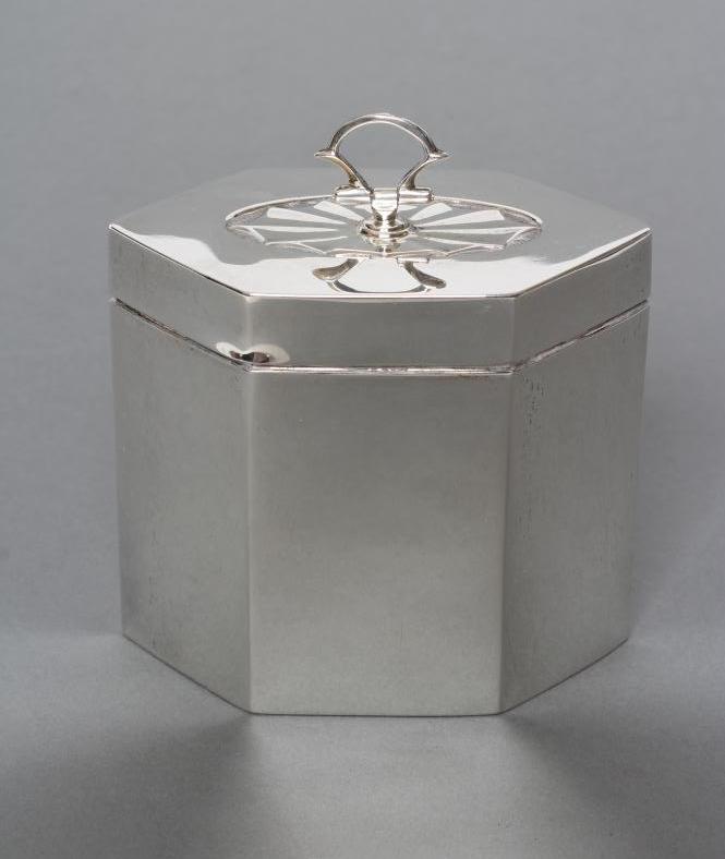 A SILVER TEA CADDY Image