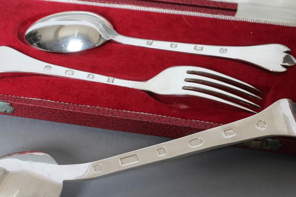 A SILVER CHRISTENING SET Image