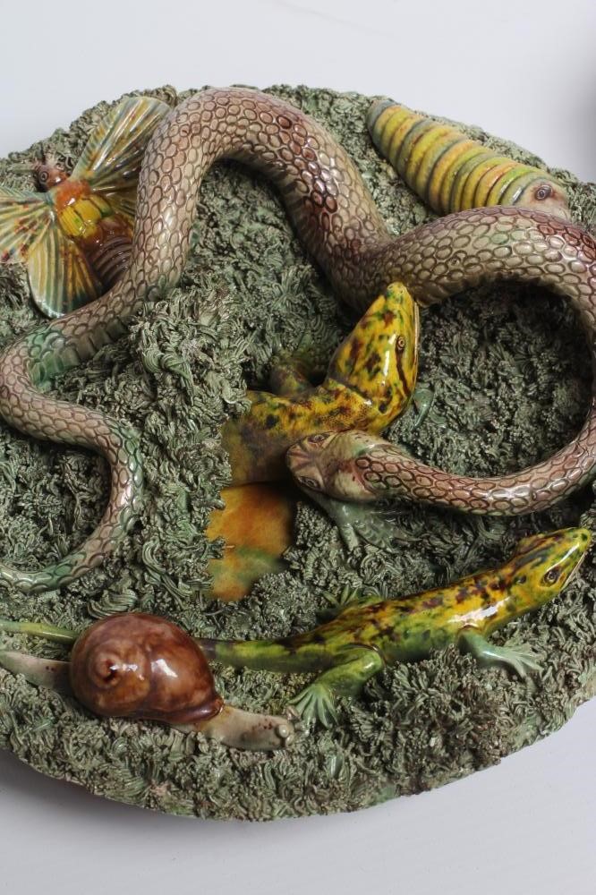 THREE JOSE A. CUNHA CALDAS RAINHA MAJOLICA PLAQUES Image