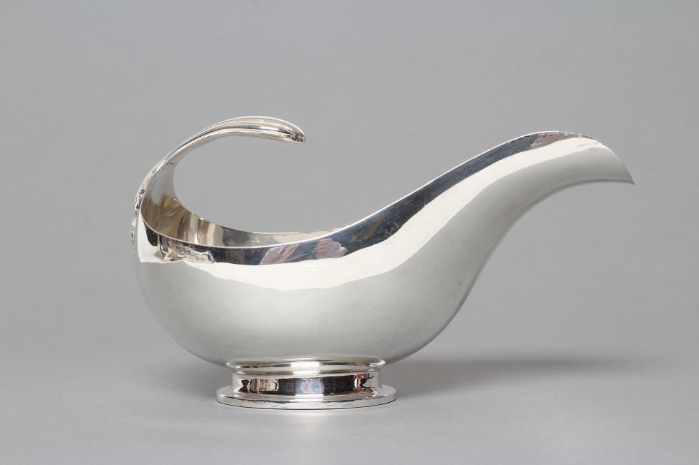 AN ART DECO SILVER SAUCEBOAT Image