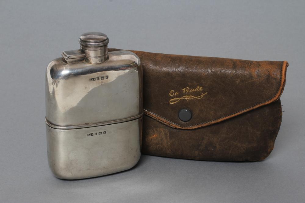 A SILVER SPIRIT FLASK Image