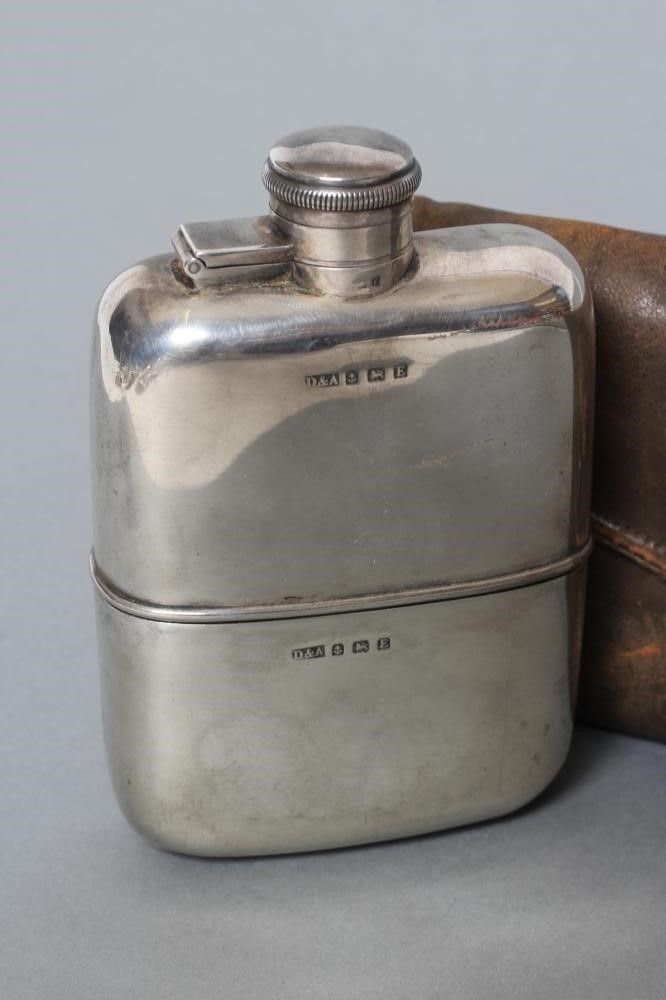 A SILVER SPIRIT FLASK Image
