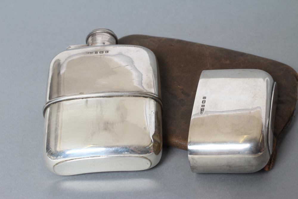 A SILVER SPIRIT FLASK Image