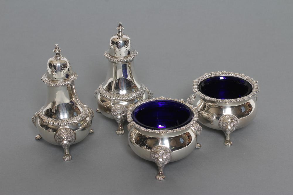 A SILVER FOUR PIECE CRUET Image