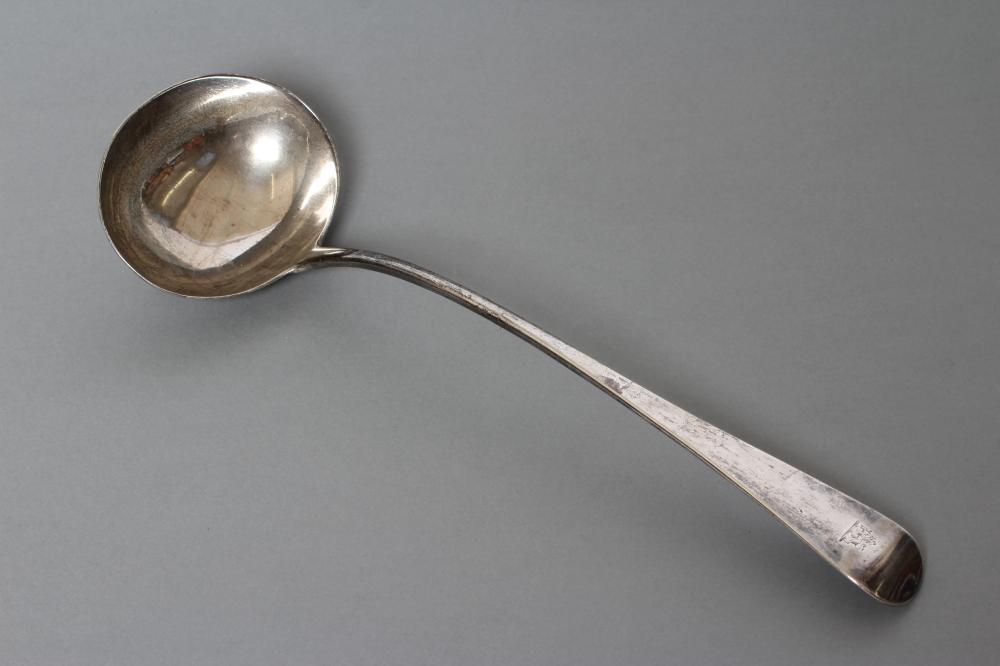 A WILLIAM IV SILVER SOUP LADLE Image