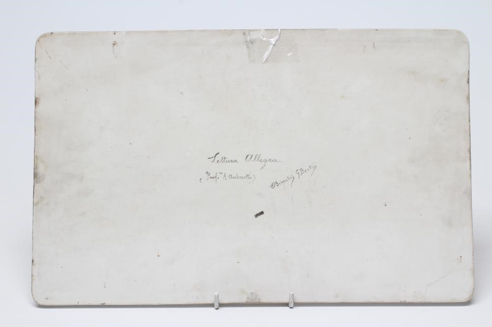 A CONTINENTAL PORCELAIN PLAQUE of plain rounded oblong form Image