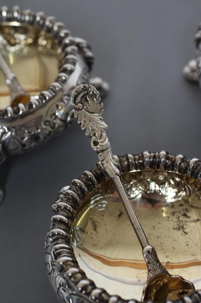 A SET OF FOUR EARLY VICTORIAN CAULDRON SALTS Image