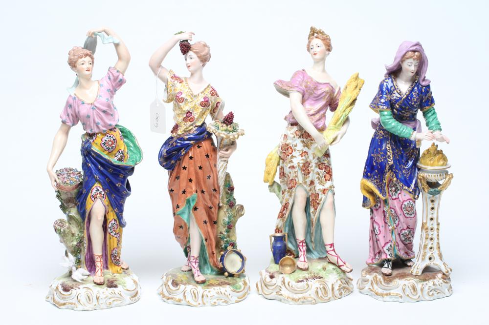 A SET OF FOUR SAMSON OF PARIS PORCELAIN ALLEGORICAL FEMALE FIGURES Image