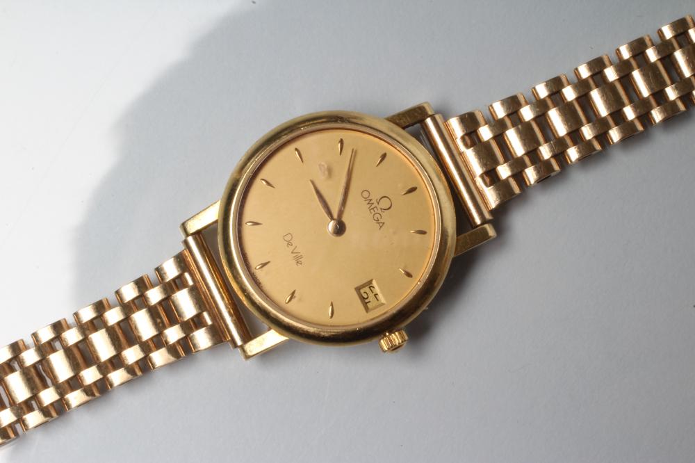 AN 18CT GOLD MID-SIZE OMEGA DE VILLE WRISTWATCH Image