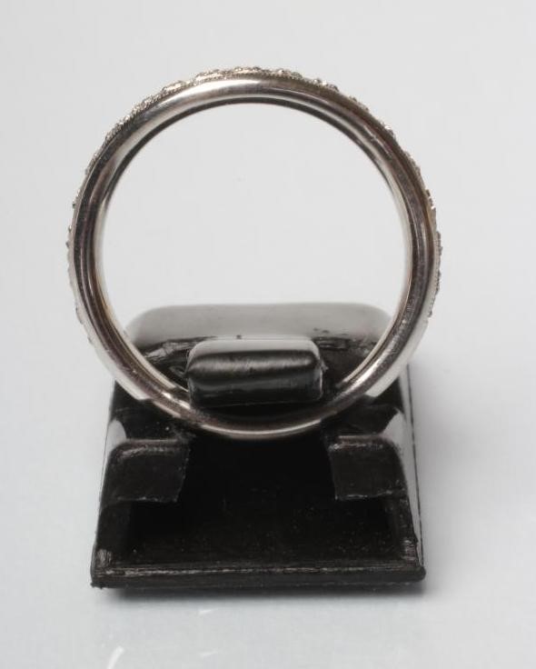 A PLATINUM HALF ETERNITY RING Image