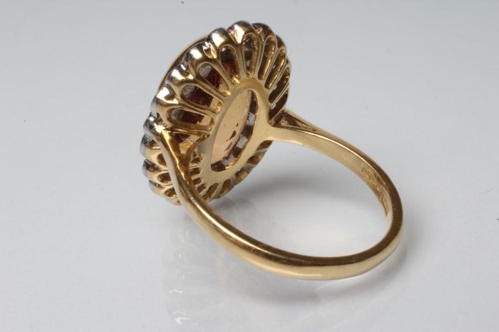 A CITRINE AND DIAMOND DRESS RING Image